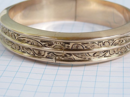 Antiker gelb gold armreif - gelb,