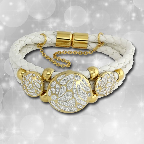 Damen armband kreise leder - kreise,